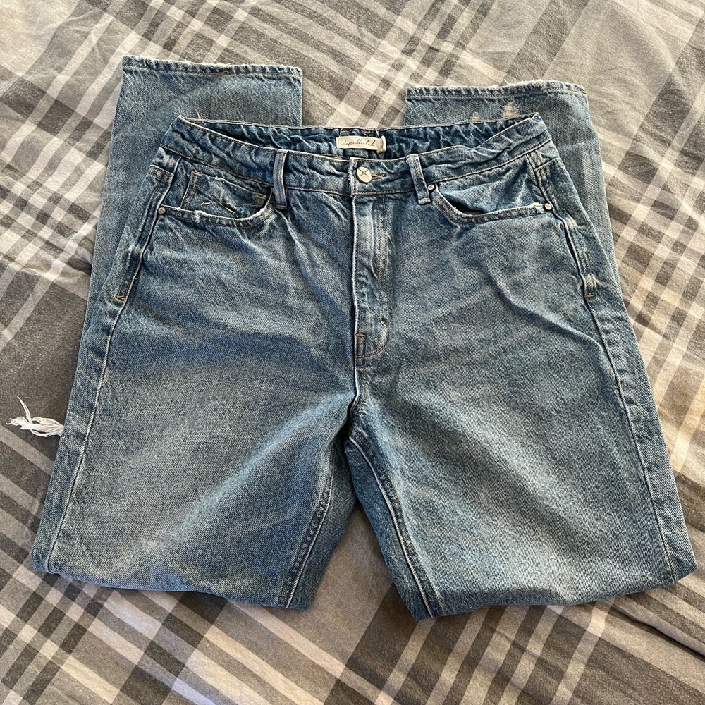 Unpublished Cleo+Wolf brand straight leg jeans, worn jeans, boot barn jeans - Picture 3 of 6